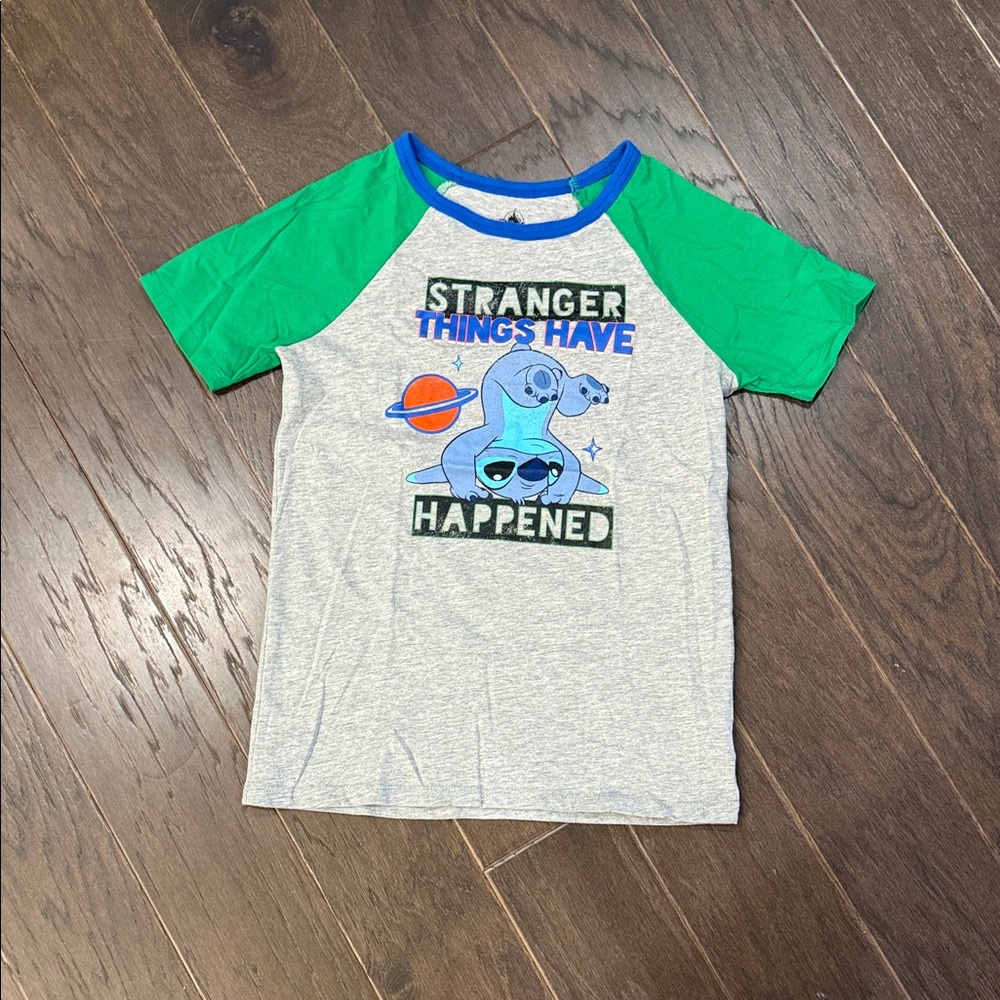 Disney Green and Gray Lilo and Stitch Graphic Tee